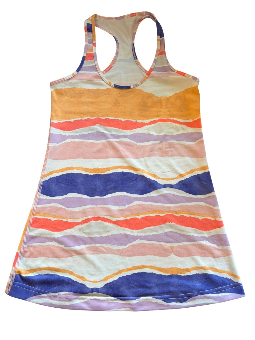 Lululemon Cool Racerback Tank Bleacher Stripe Iris Flower Sz 6 - Picture 3 of 9